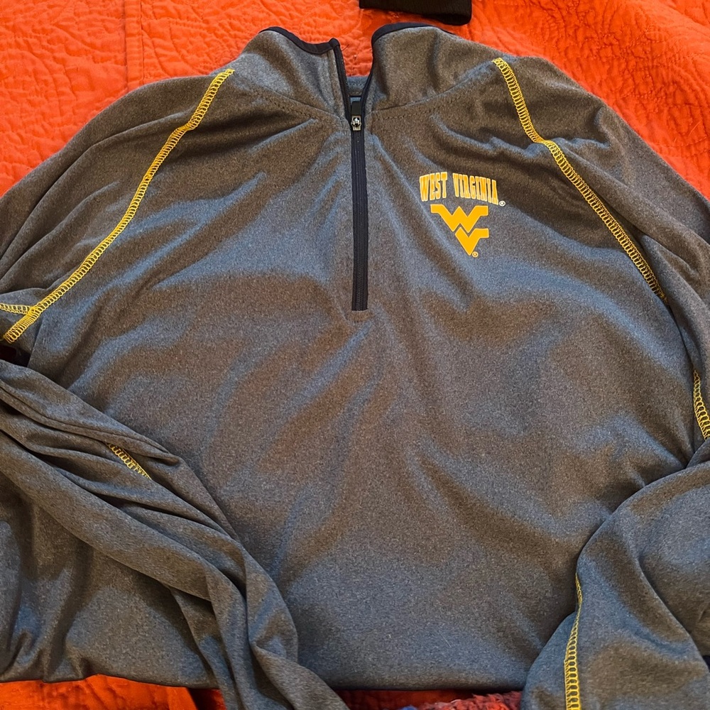 Gray West Virginia Quarter-Zip Pullover